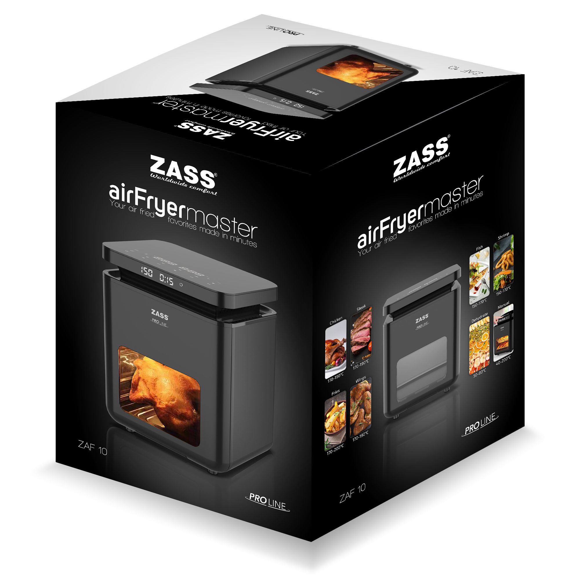 Friteuză multifuncțională cu aer cald ZASS ZAF 10, 6L, 1400W