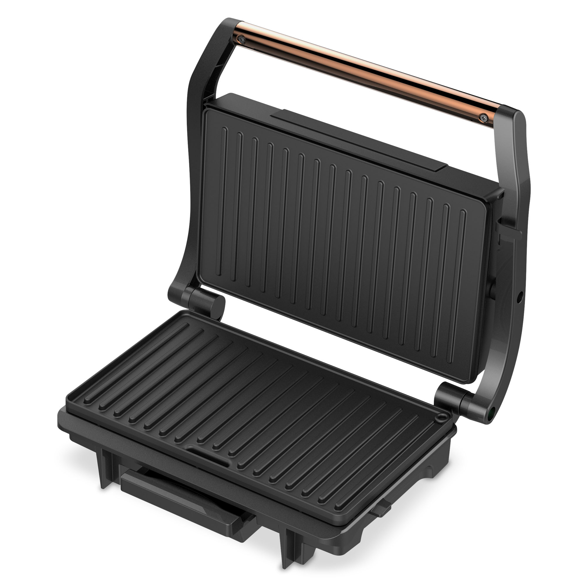 Grill electric Zass ZPG 20 pentru panini si sandwich-uri, 1500 W, Rose Gold
