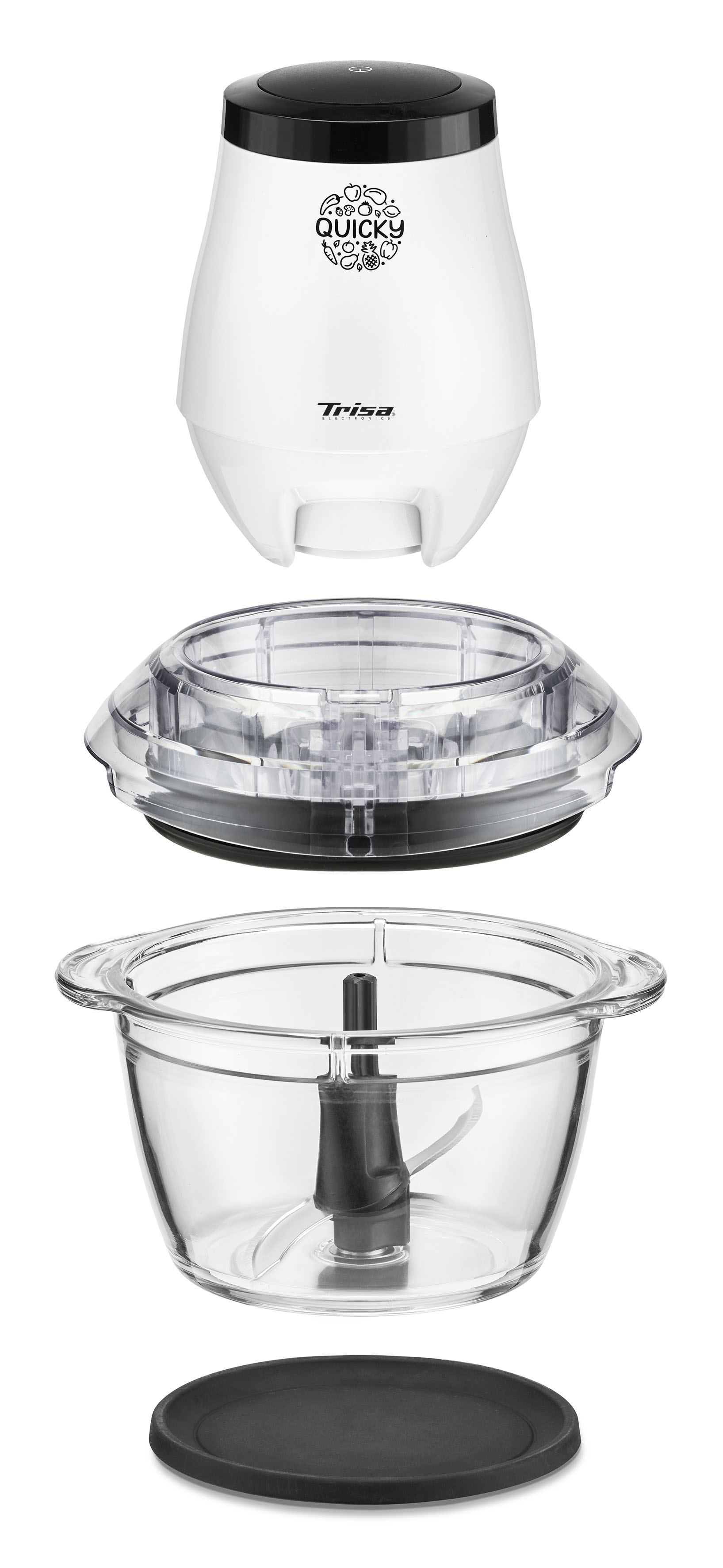 Tocător electric Trisa Quicky 6945.7010, 550W, vas sticlă 1L