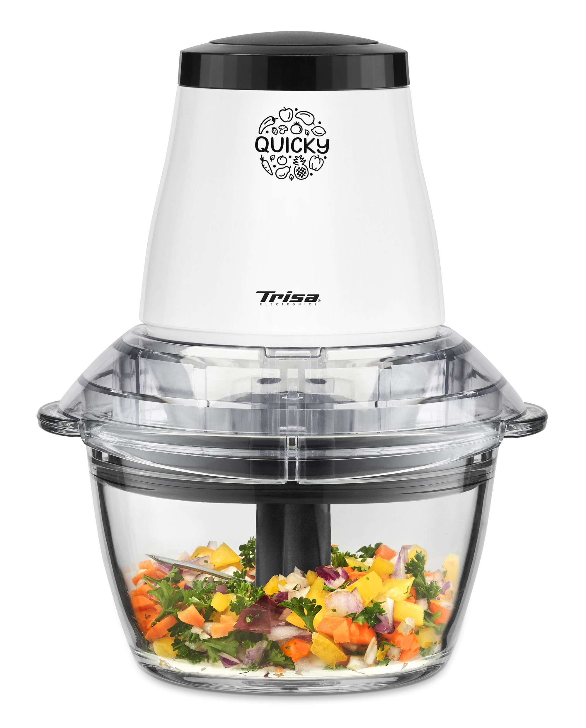 Tocător electric Trisa Quicky 6945.7010, 550W, vas sticlă 1L