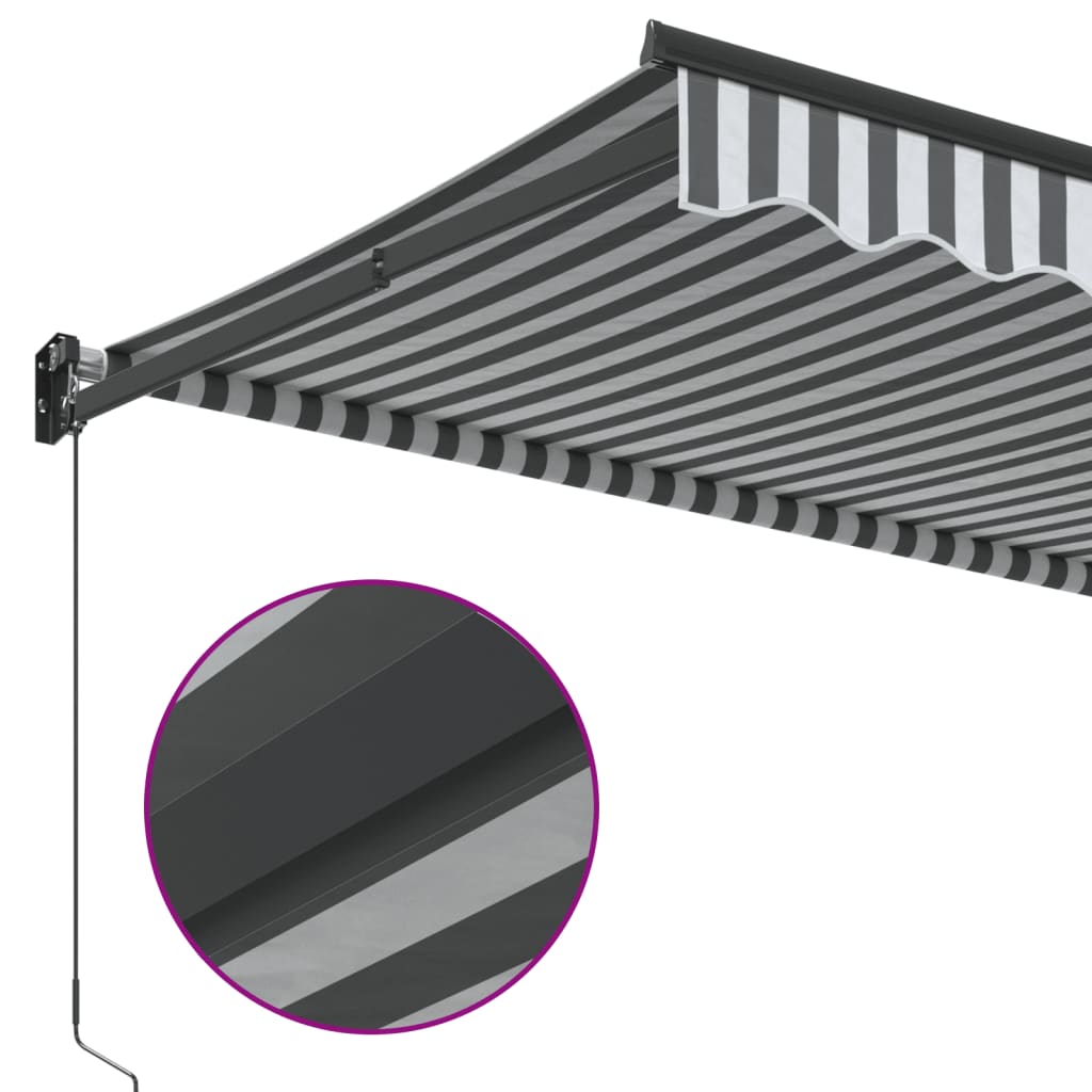 Copertină retractabilă antracit/alb, 3,5x2,5 m, textil/aluminiu GartenMobel Dekor