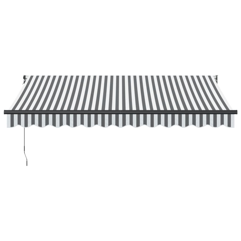 Copertină retractabilă antracit/alb, 3,5x2,5 m, textil/aluminiu GartenMobel Dekor