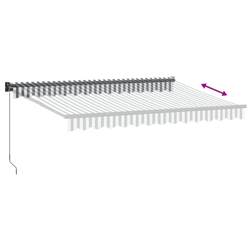 Copertină retractabilă antracit/alb, 3,5x2,5 m, textil/aluminiu GartenMobel Dekor