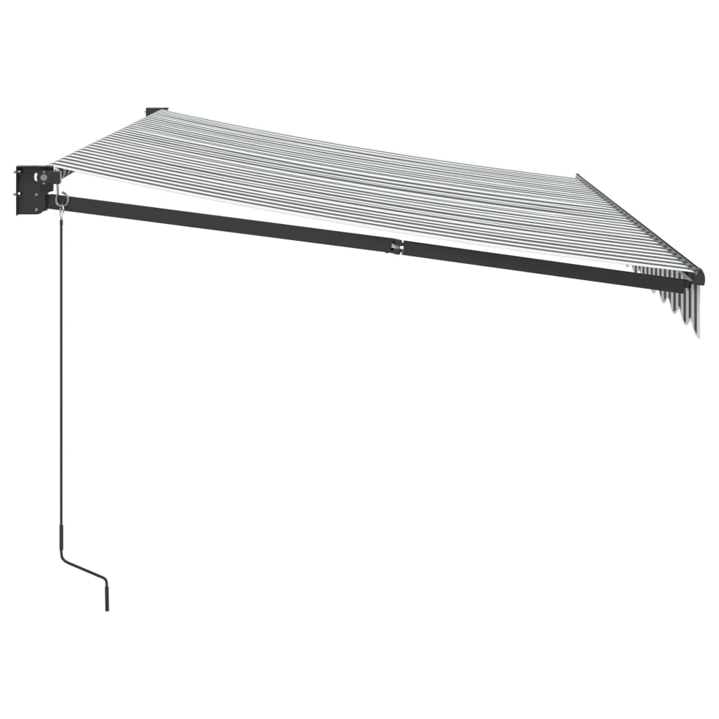 Copertină retractabilă antracit/alb, 3,5x2,5 m, textil/aluminiu GartenMobel Dekor