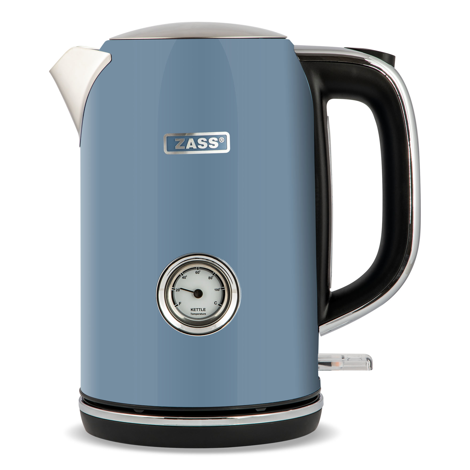 Fierbător electric ZASS ZCK 15 Faded Denim, 1,7 L, termometru