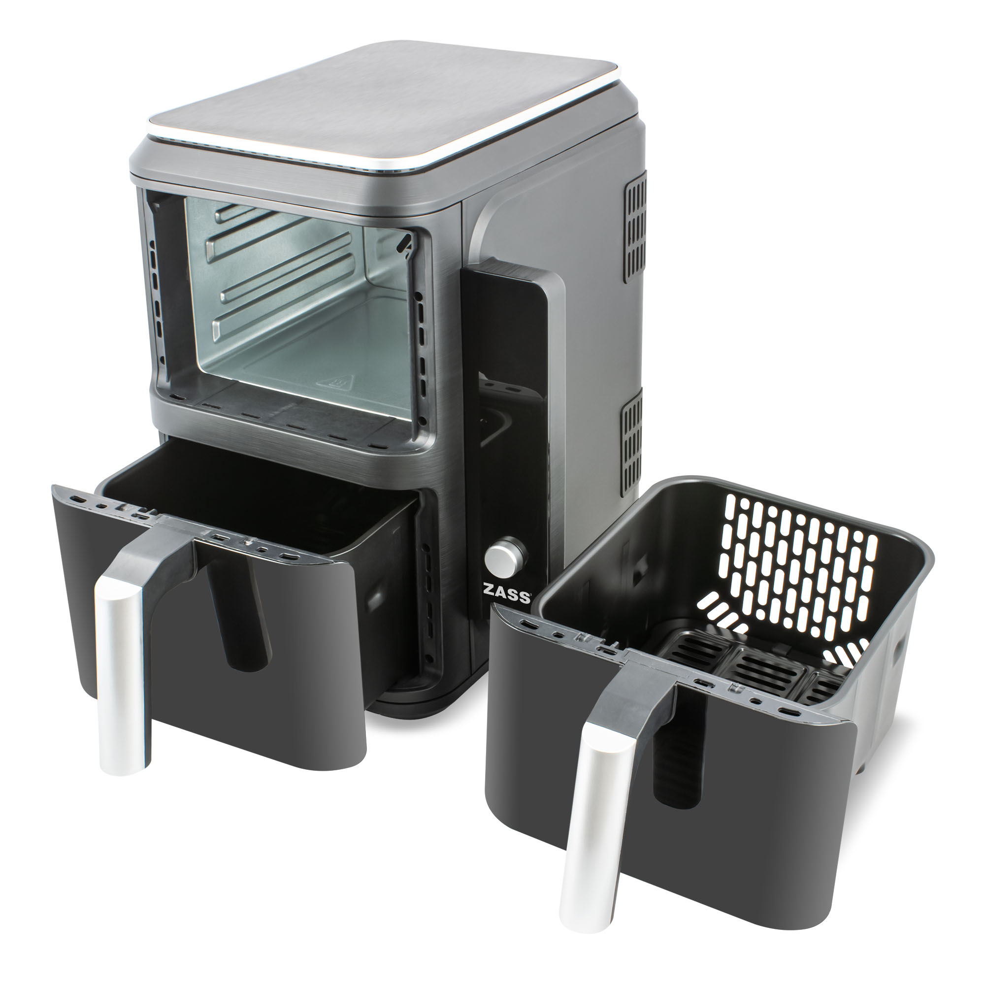 Friteuză cu aer cald dublă ZASS ZAF 16, 2 coșuri, 10,4 litri