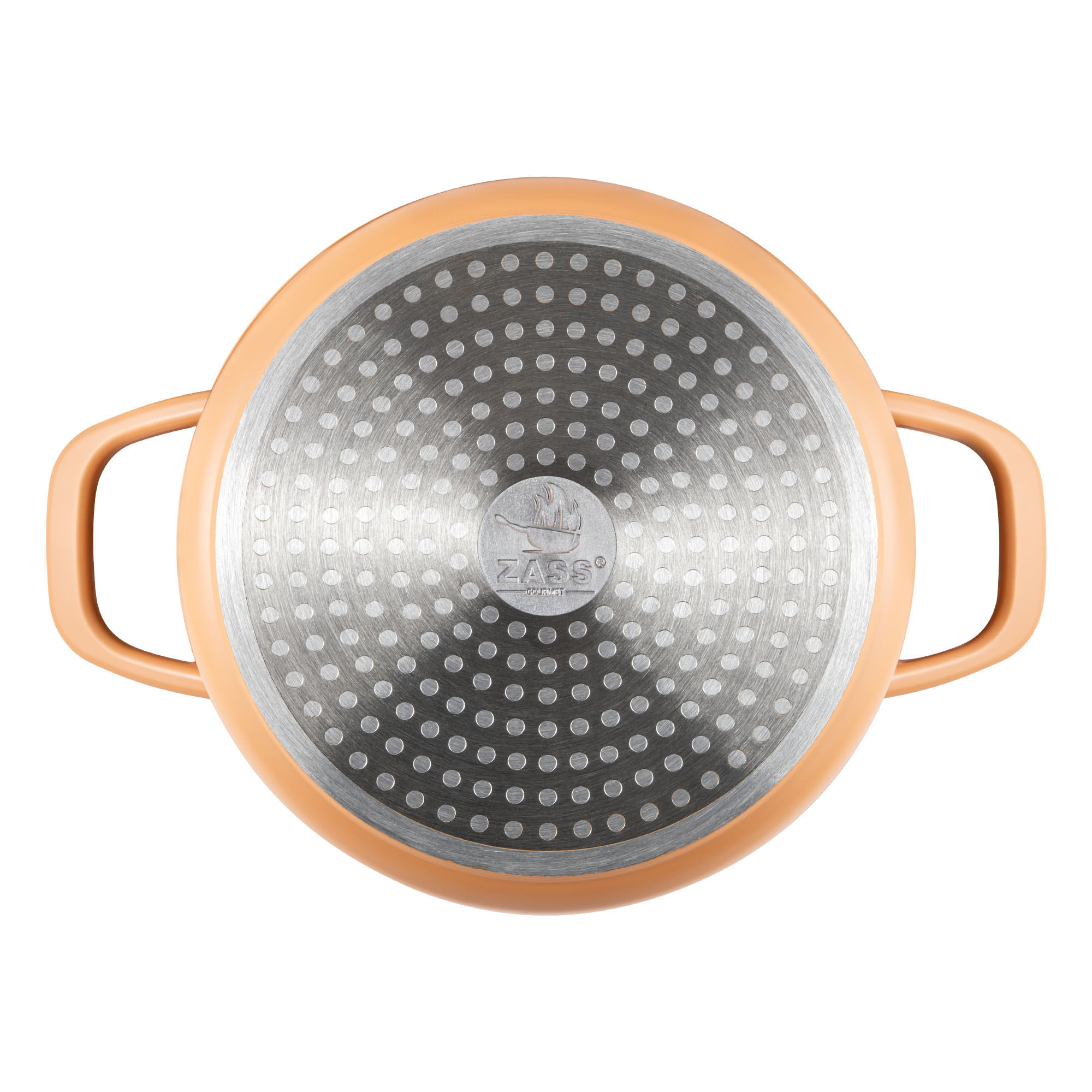 Oală din aluminiu turnat cu acoperire ceramică și capac, 24 cm, crem