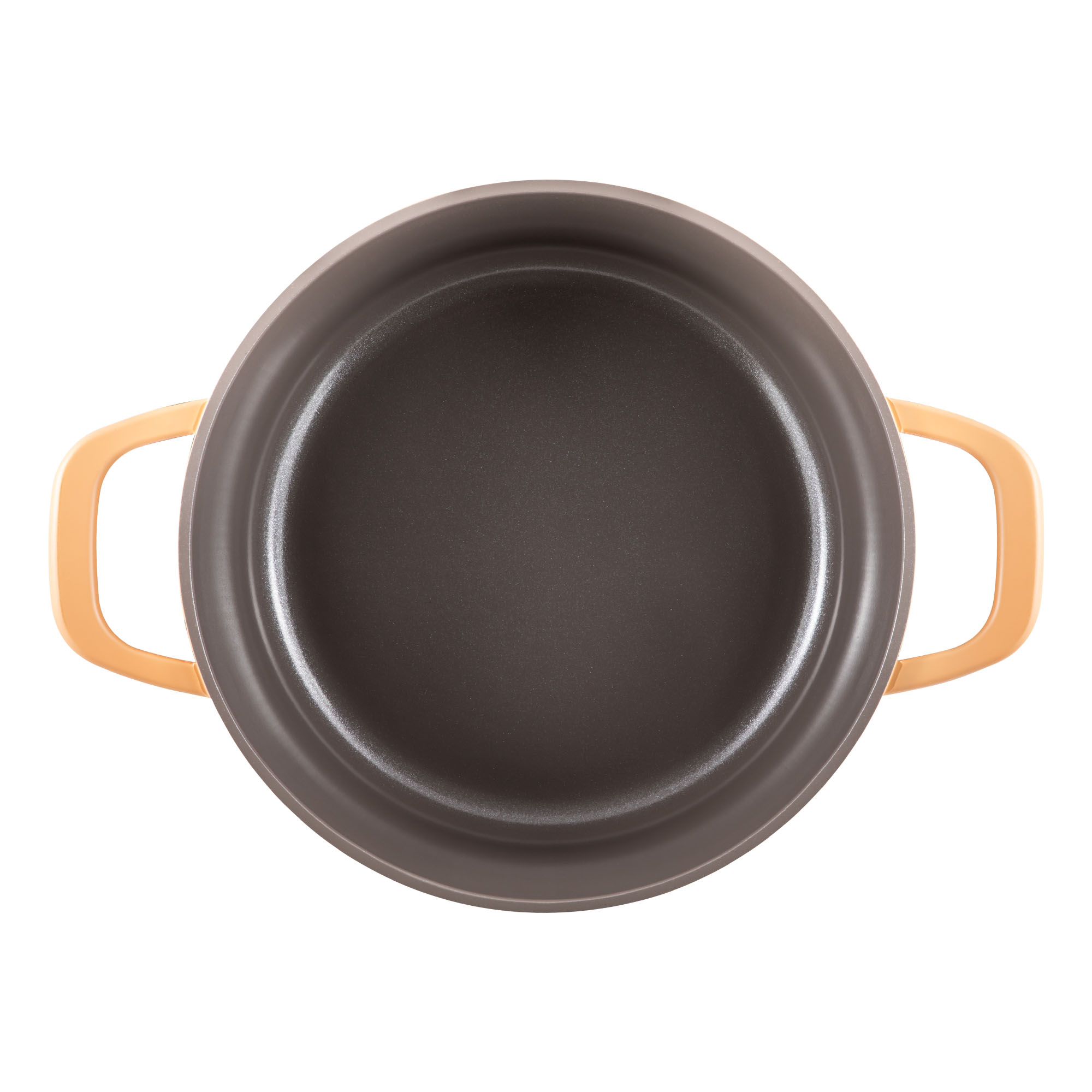 Oală din aluminiu turnat cu acoperire ceramică și capac, 24 cm, crem