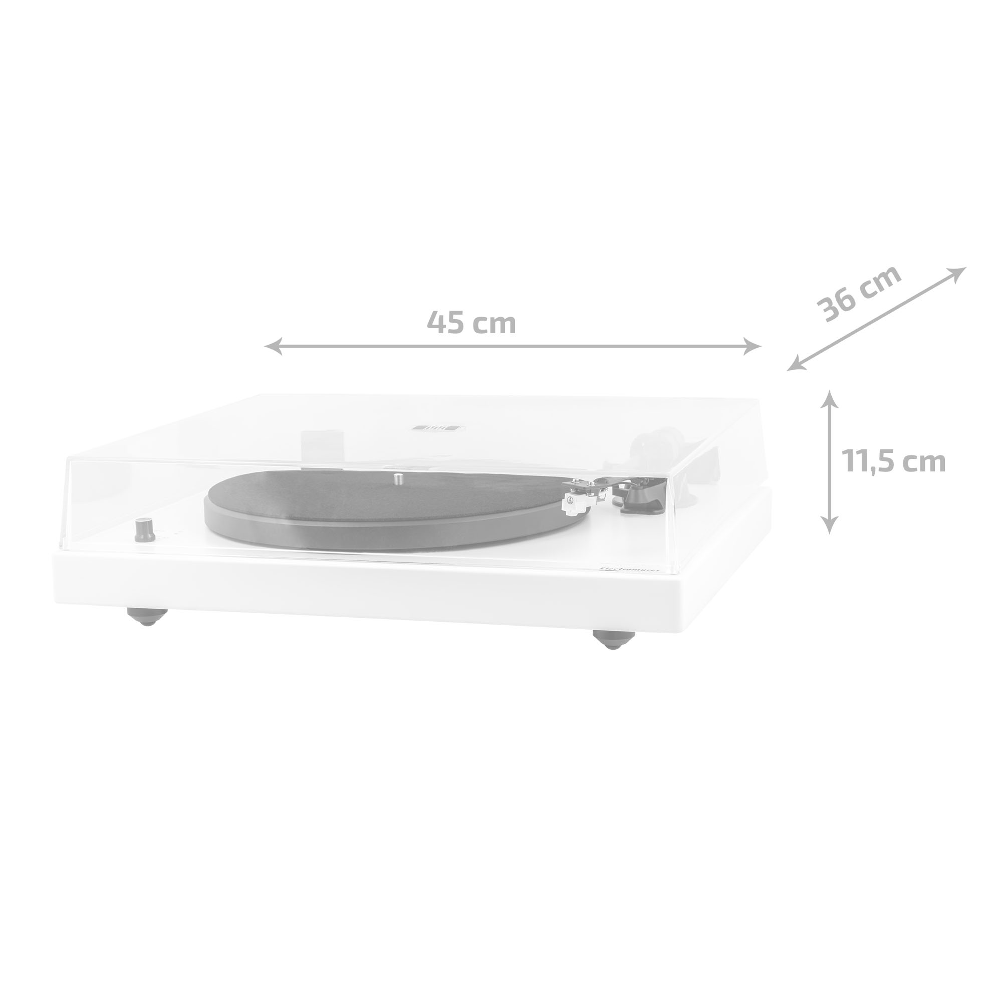 Pick-up Electromures EM 1023 alb cu doza MM, Bluetooth si transmisie prin curea