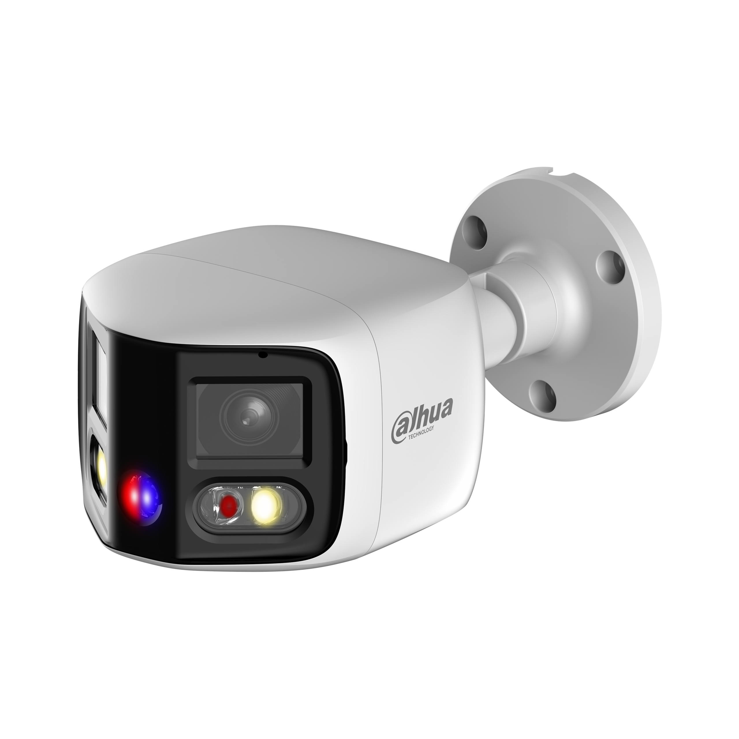 Camera de exterior IP Dahua WizSense TiOC Duo Active Deterrence, 2 x 4 MP, 180, lentila 2.8 mm, lumina alba 20 m, IR 25 m, microfon, slot card, PoE - IPC-PFW3849S-A180-E2-AS-PV-0280B SafetyGuard Surveillance