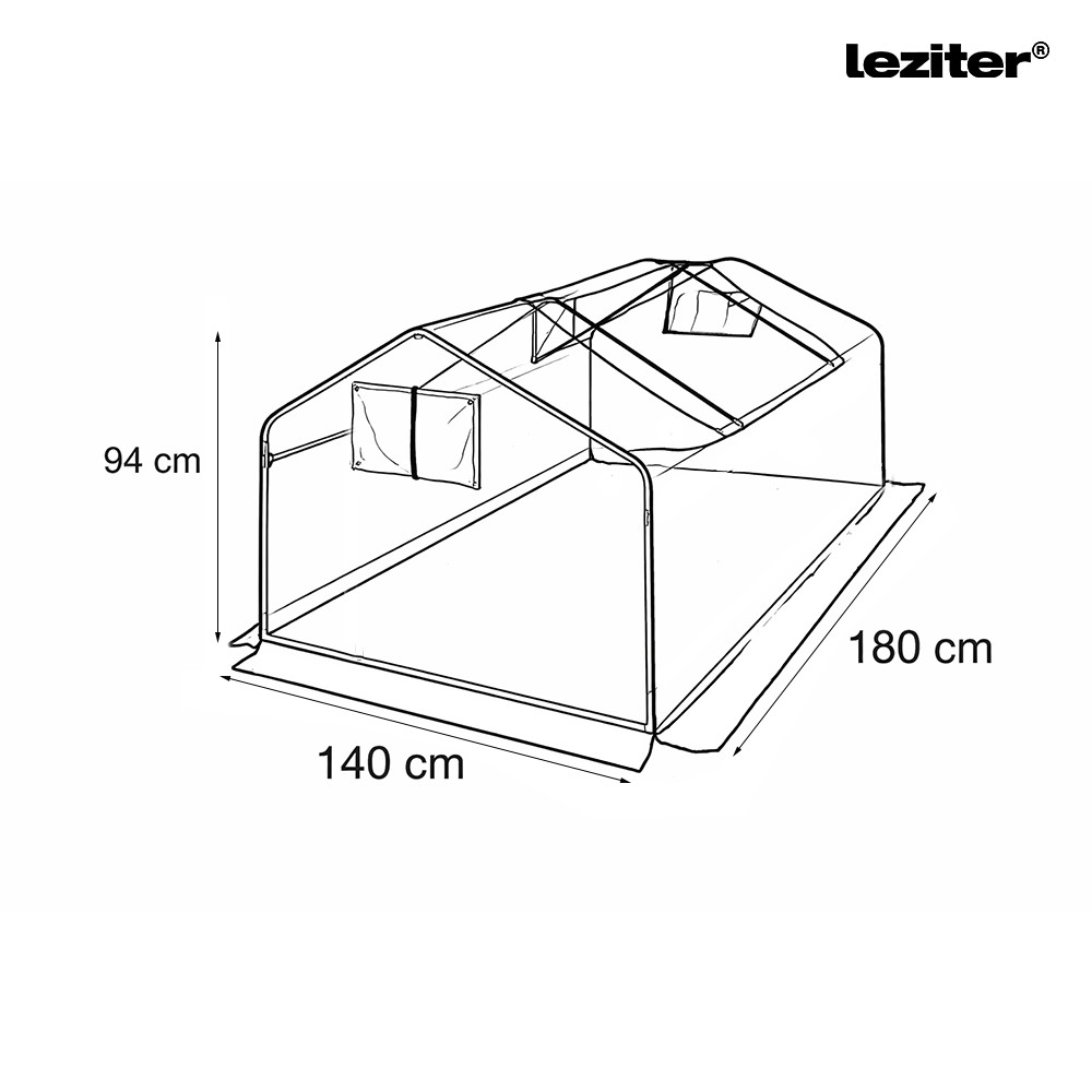 Sera pentru răsaduri Leziter 180x140x94 cm, alb, folie termică