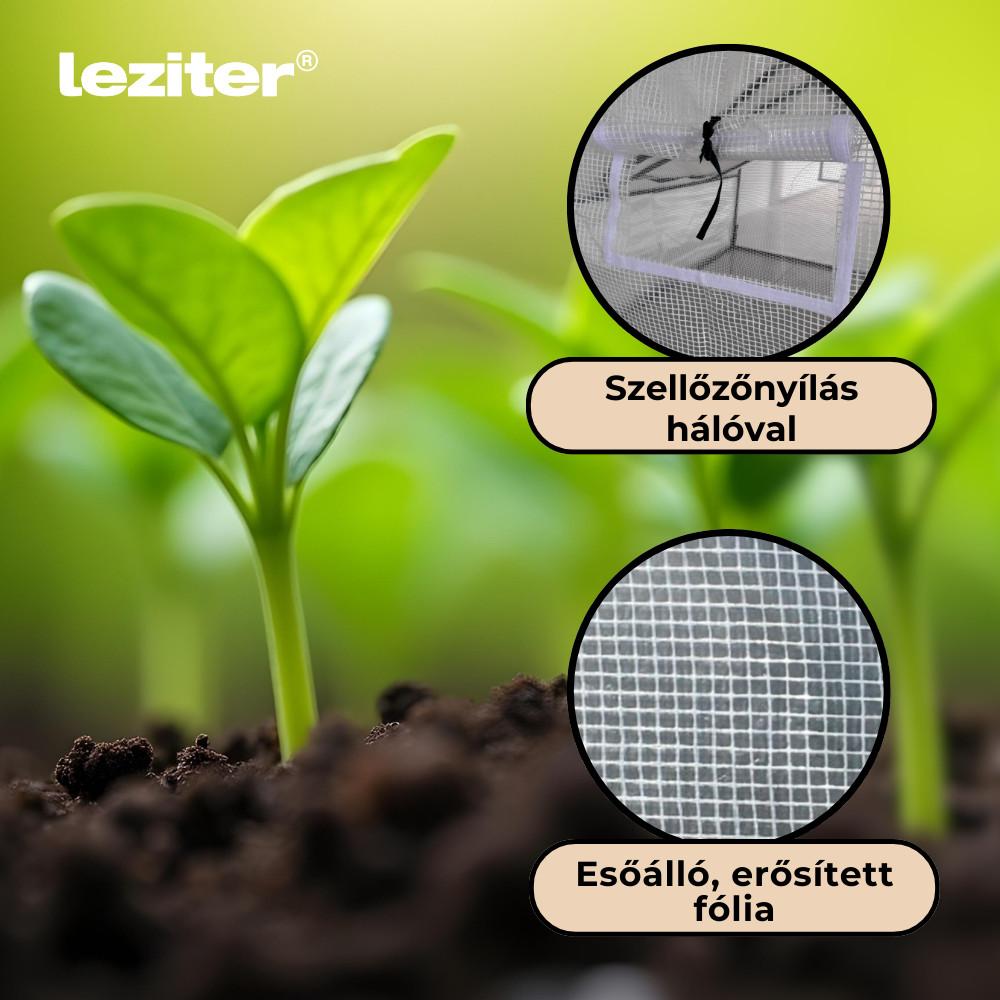 Sera pentru răsaduri Leziter 180x140x94 cm, alb, folie termică