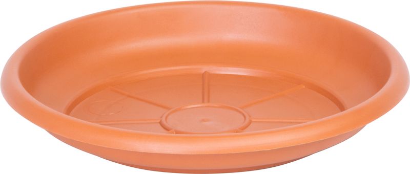 Farfurie rotunda pentru ghiveci ICS Erica, plastic teracota, 14 cm