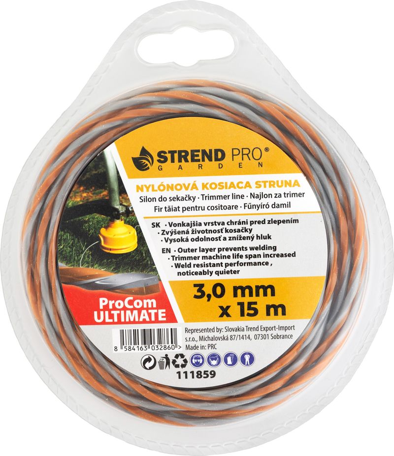 Fir pentru motocoasa ProCom Ultimate 3,0 mm x 15 m, spirala patrata