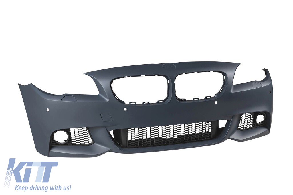 Bara frontală M Technik potrivită pentru BMW Seria 5 F10 sedan, F11 touring 2010-2013 cu PDC, cu duze de spălare, fără lumini de ceață Performance AutoTuning