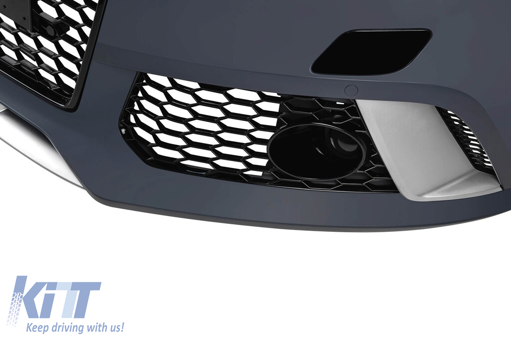 Bumper frontal tip RS6 potrivit pentru Audi A6 C7 4G 2015-2018 cu PDC, cu capace pentru duze Performance AutoTuning