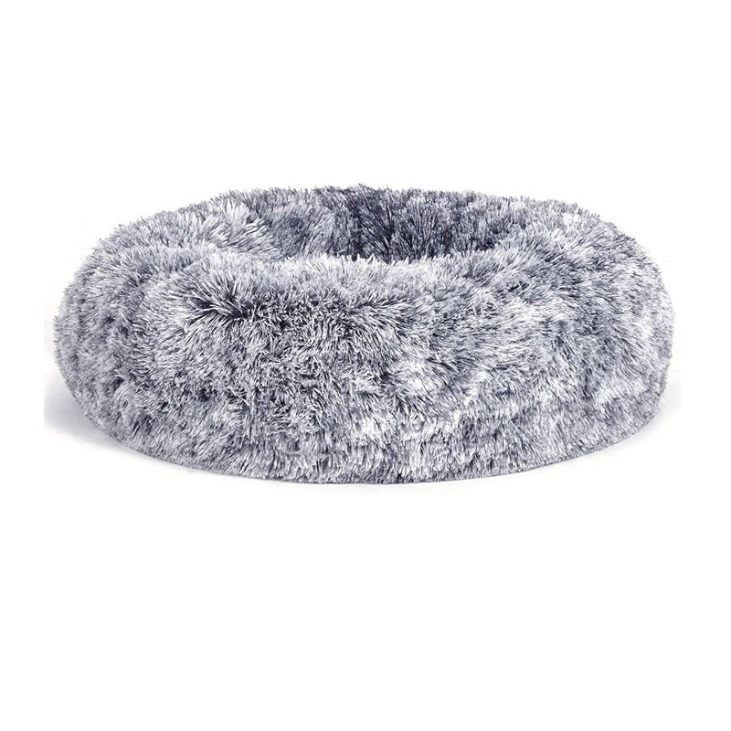 FEANDREA Pat pufos pentru caini si pisici, cu husa detasabila, lavabila, plus moale cu fir lung, 60 cm, gri Household NewTrend