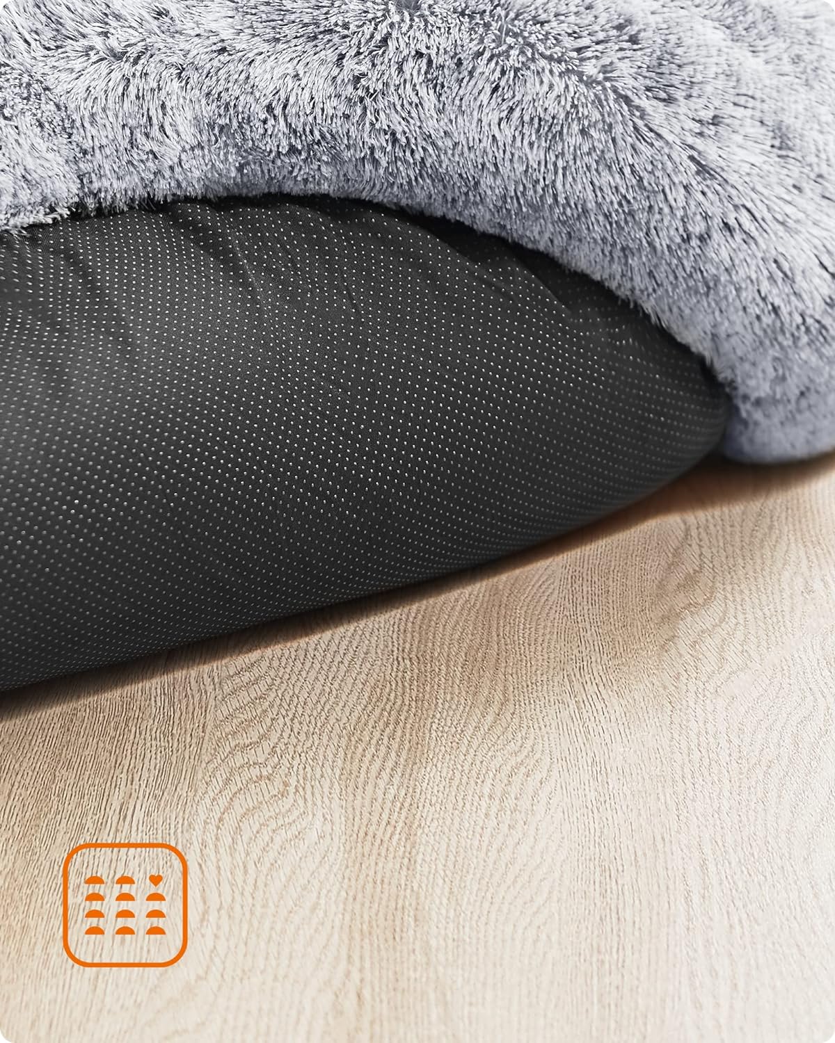 FEANDREA Pat pufos pentru caini si pisici, cu husa detasabila, lavabila, plus moale cu fir lung, 70 cm, gri Household NewTrend