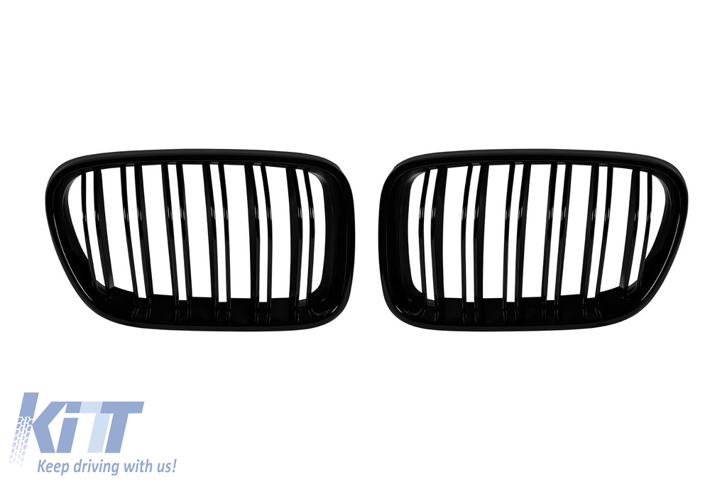 Grile rinichi cu nervuri duble vopsite în negru, potrivite pentru BMW X3 F25 2010-2014 Performance AutoTuning