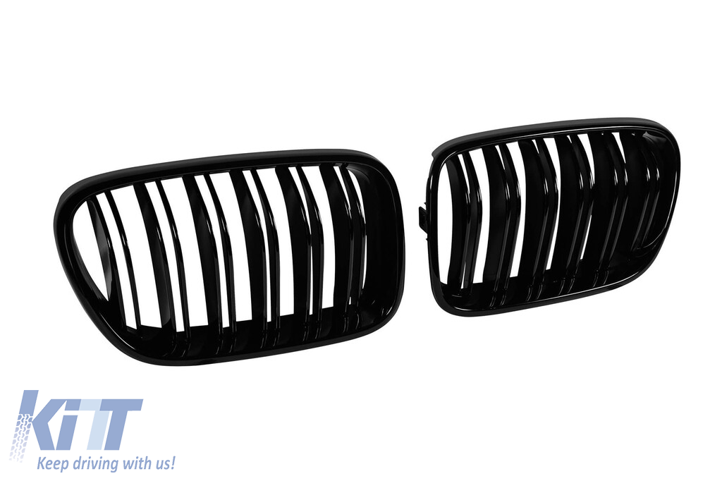 Grile rinichi cu nervuri duble vopsite în negru, potrivite pentru BMW X3 F25 2010-2014 Performance AutoTuning