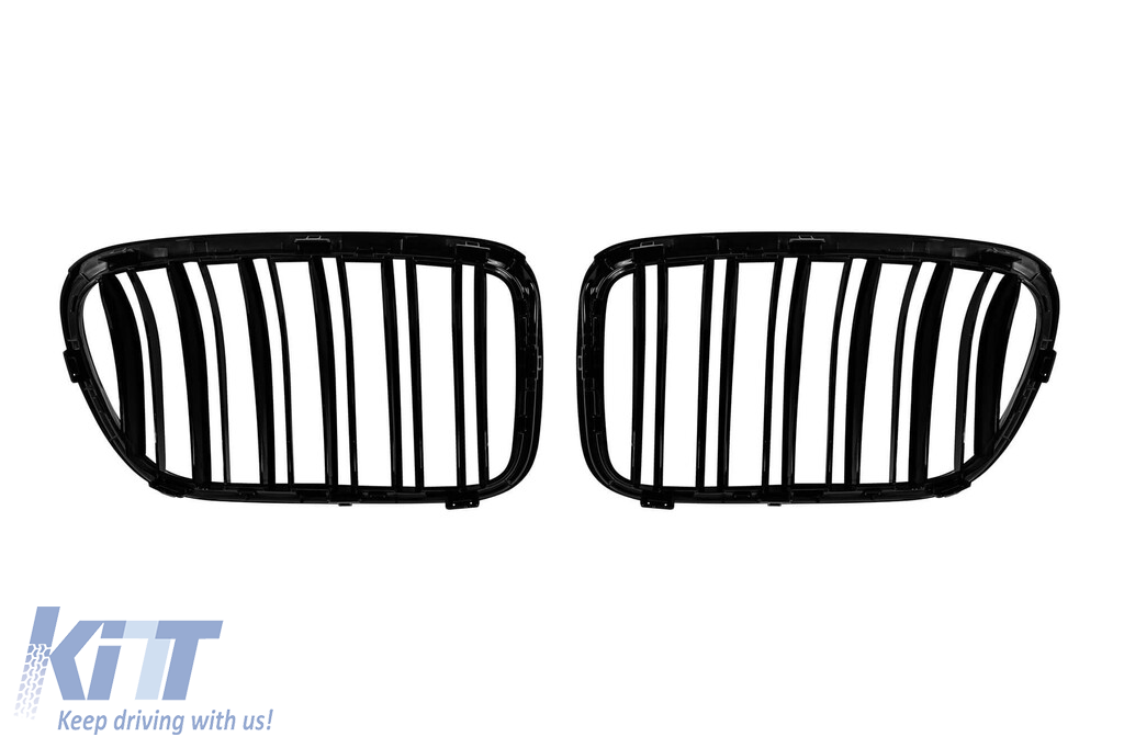 Grile rinichi cu nervuri duble vopsite în negru, potrivite pentru BMW X3 F25 2010-2014 Performance AutoTuning