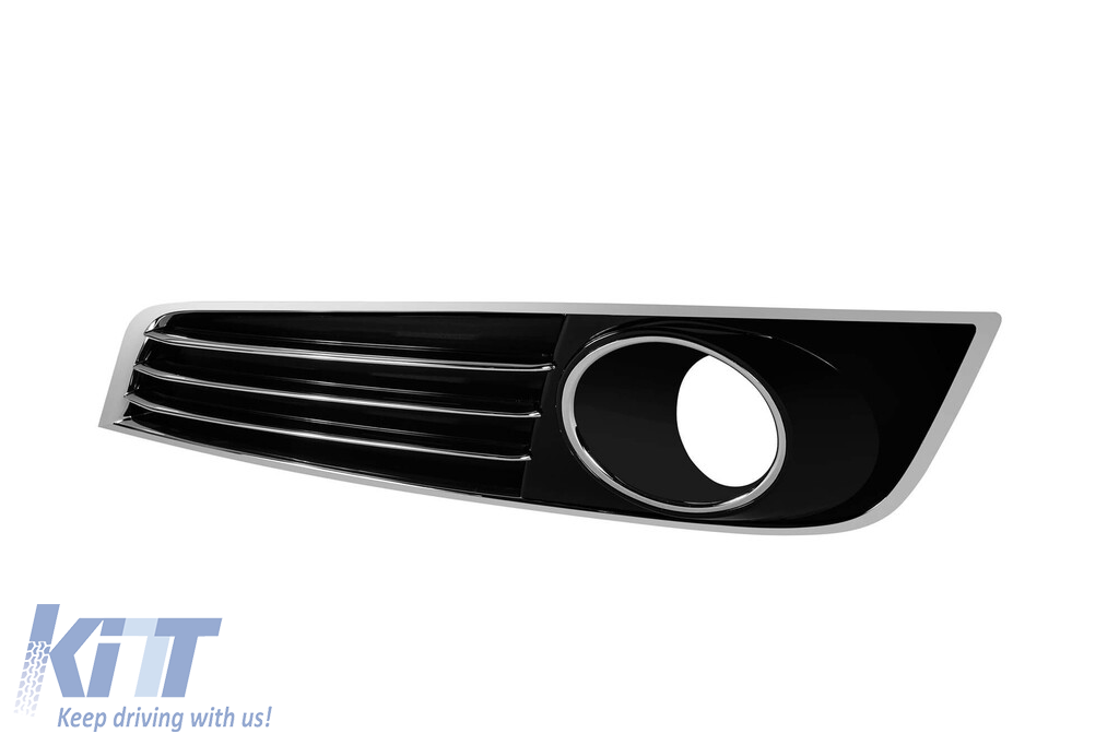 Set grilaj cu capace ACC pentru lumini de zi potrivit pentru bara frontală W12 pe Audi A8 2009-2017 cu garnitură cromată Performance AutoTuning