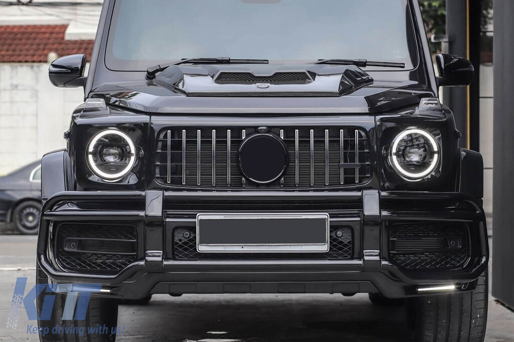 Bullbar G63 potrivit pentru bara AMG frontală a Mercedes G class W464 după 2018, negru Performance AutoTuning
