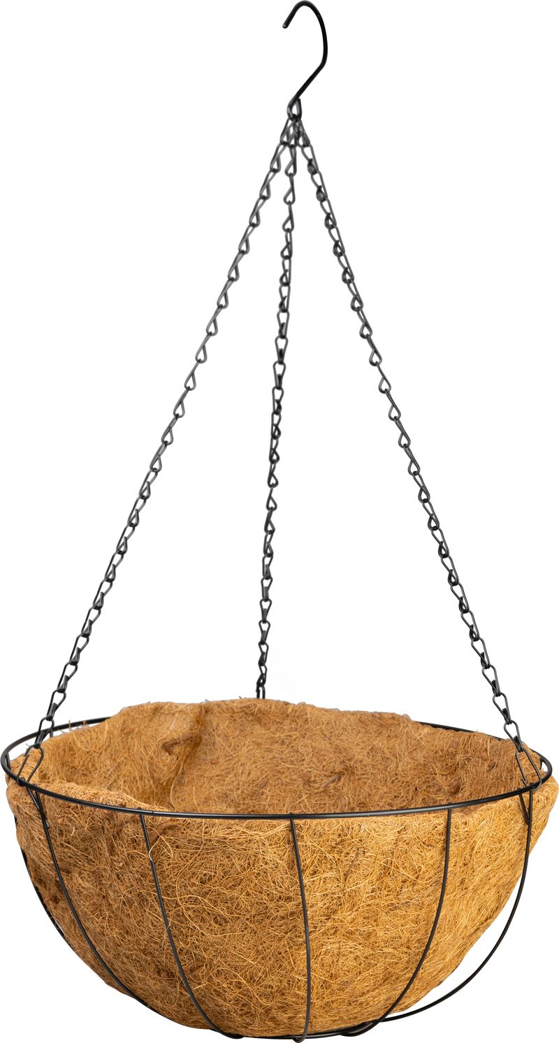 Ghiveci suspendat cu suport metalic si cocos, 40 cm, Strend Pro