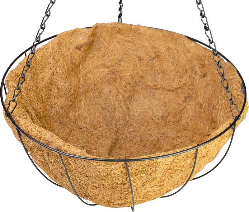 Ghiveci suspendat cu suport metalic si cocos, 40 cm, Strend Pro