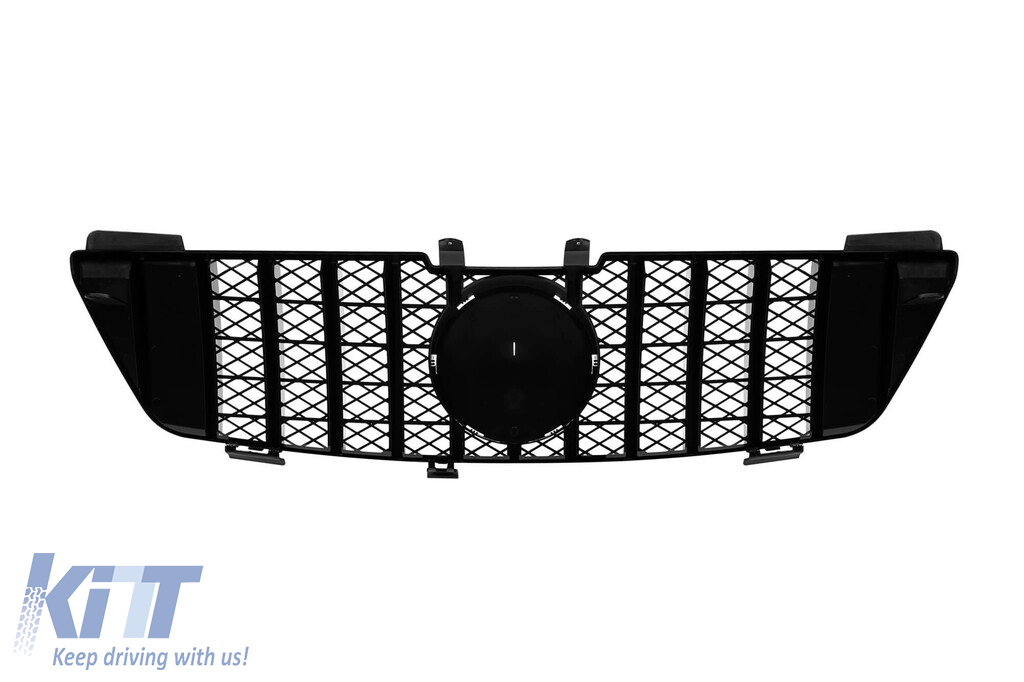 Grilă tip GT crom/neagră potrivită pentru Mercedes ML W164 2006-2008 Performance AutoTuning