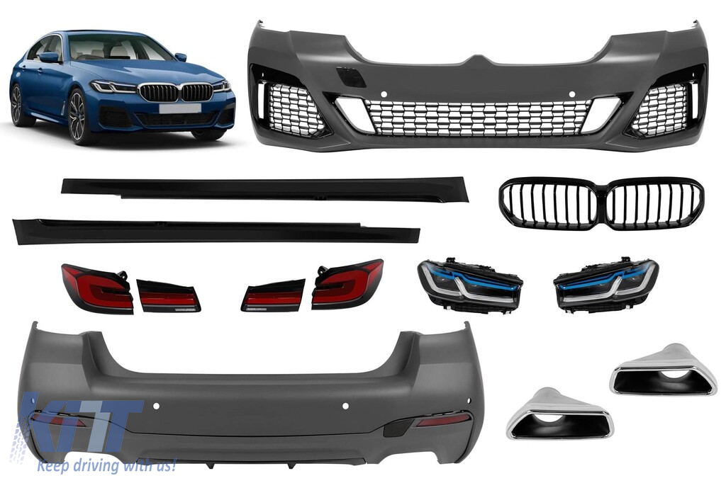 Pachet de tuning în stil M Tech, potrivit pentru BMW Seria 5 G30 sedan 2017–2020, conversie la G30 LCI după 2021 Performance AutoTuning