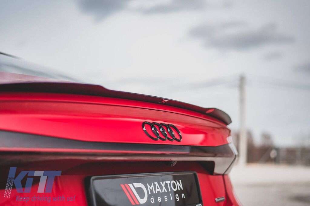 Spoiler tip S-Line Maxton Design potrivit pentru portbagajul Audi A7 C8 după 2017, lac negru Performance AutoTuning