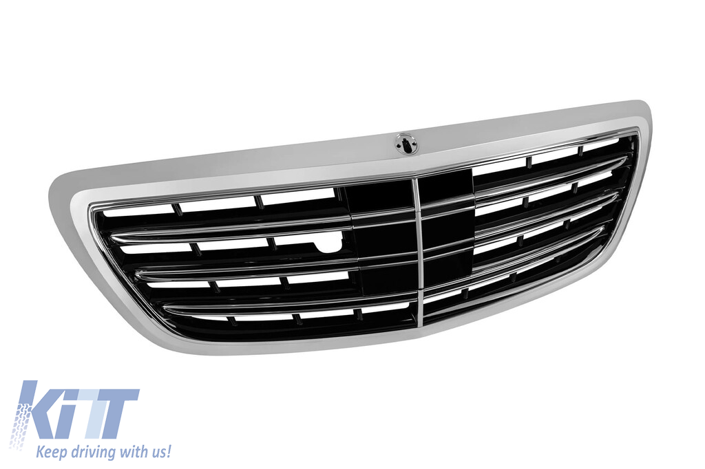 Un pachet de design tip S63 potrivit pentru Mercedes S W222 2013-2017 cu faruri, stopuri, grilă, praguri pentru ampatament lung Performance AutoTuning