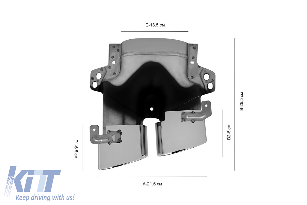 Un pachet de design tip E53 potrivit pentru Mercedes E-Class C238 coupe, A238 cabrio 2017-2019 cu capete cromate și garnitură cromată, pentru modelul cu bara de protecție sport A Design spate. Performance AutoTuning