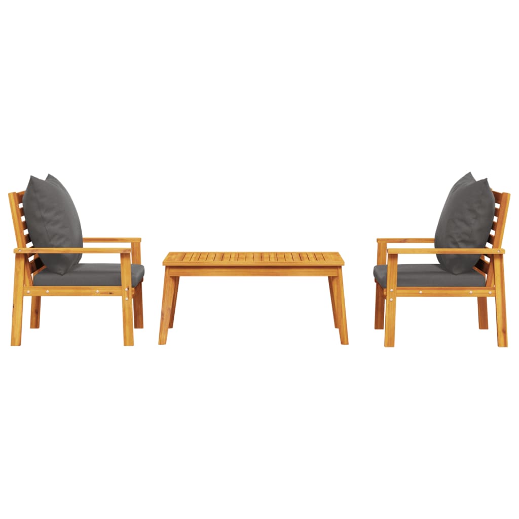 Set mobilier de grădină cu perne, 3 piese, lemn masiv acacia GartenMobel Dekor
