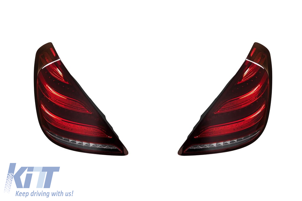 Conversie de tuning B design de la Mercedes S-Class W222 Long 2013-2016 la S-Class W222 Facelift 2017-2020 cu praguri, cu faruri, cu stopuri, cu grilă neagră Performance AutoTuning