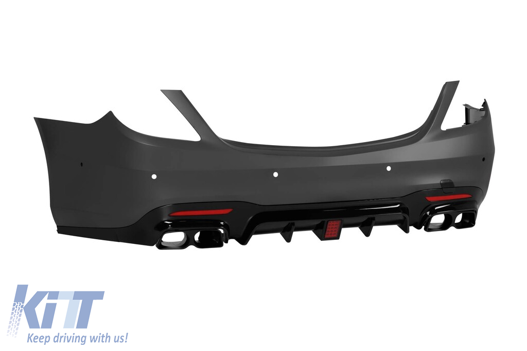 Conversie de tuning B design de la Mercedes S-Class W222 Long 2013-2016 la S-Class W222 Facelift 2017-2020 cu praguri, cu faruri, cu stopuri, cu grilă neagră Performance AutoTuning
