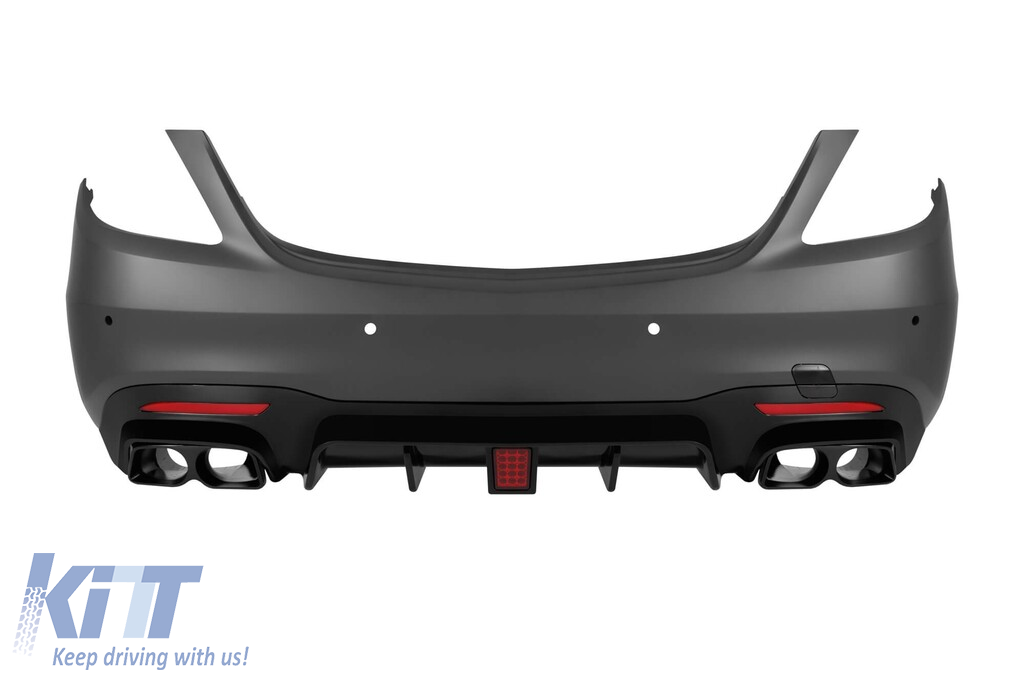 Conversie de tuning B design de la Mercedes S-Class W222 Long 2013-2016 la S-Class W222 Facelift 2017-2020 cu praguri, cu faruri, cu stopuri, cu grilă neagră Performance AutoTuning