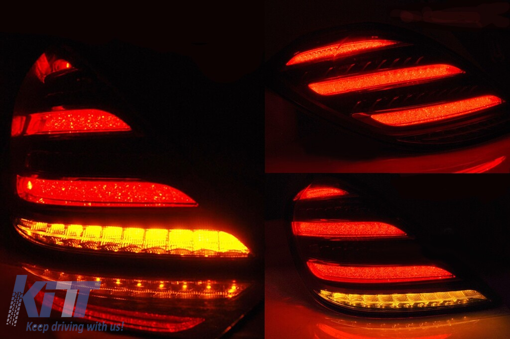 Conversie de tuning B design de la Mercedes S-Class W222 Long 2013-2016 la S-Class W222 Facelift 2017-2020 cu praguri, cu faruri, cu stopuri, cu grilă neagră Performance AutoTuning