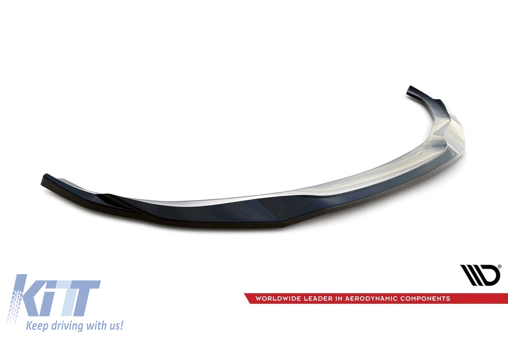 Spoiler Maxton Design versiunea 1 potrivit pentru bara M frontală pe BMW Seria 4 Gran Coupe G26 după 2021, lac negru Performance AutoTuning