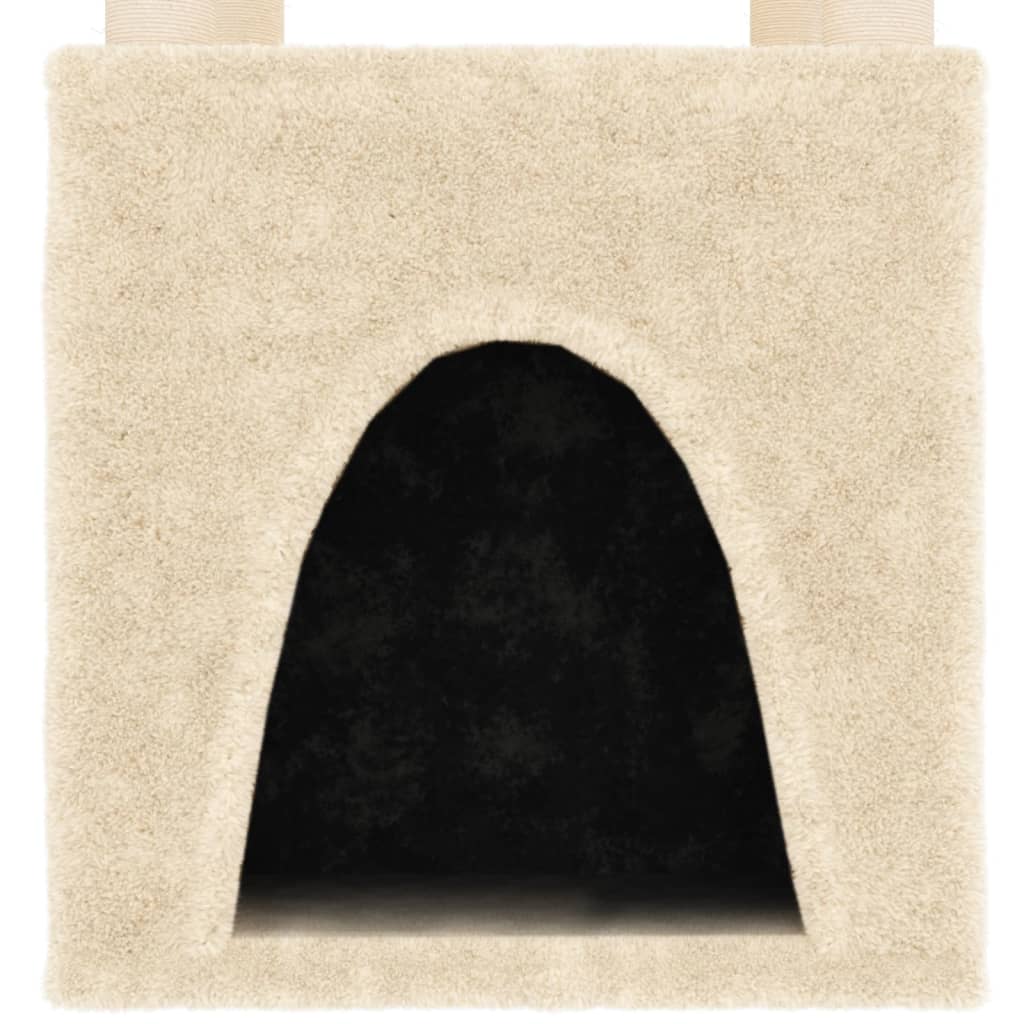 Ansamblu de pisici cu stâlpi din funie de sisal, crem, 147 cm GartenMobel Dekor