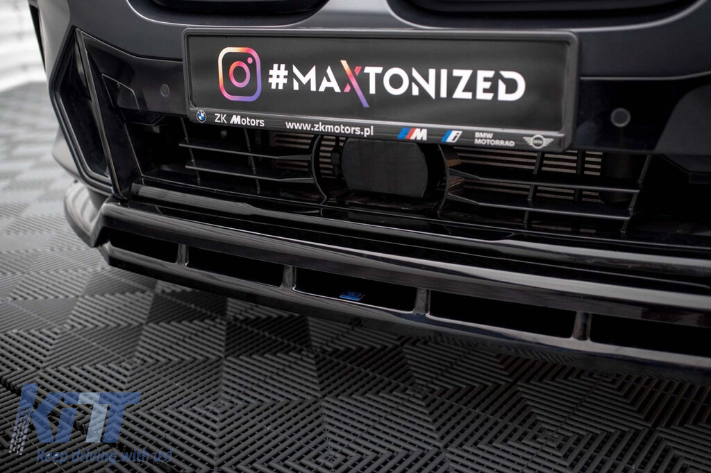Spoiler Maxton Design potrivit pentru bara frontală a BMW X3 cu pachet M G01 după 2021, lac negru Performance AutoTuning
