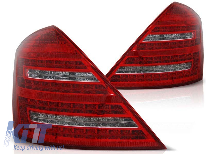 Stopuri LED de tuning potrivite pentru Mercedes S-Class W221 2006-2009 cu semnalizator alb Performance AutoTuning