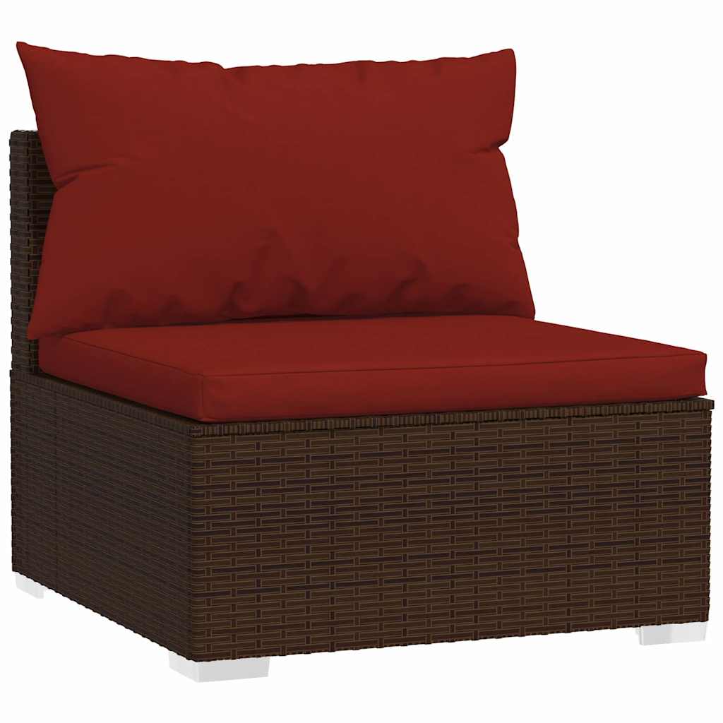 Set mobilier de grădină cu perne, 5 piese, maro, poliratan GartenMobel Dekor