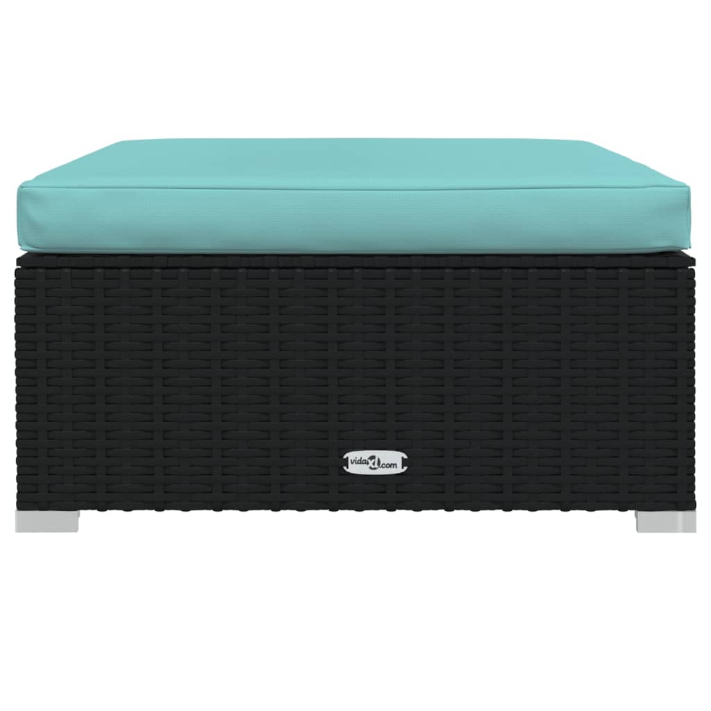 Set mobilier de grădină cu perne, 10 piese, negru, poliratan GartenMobel Dekor