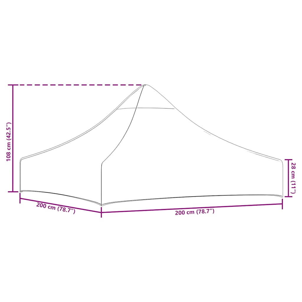 Acoperiș pentru cort de petrecere, galben, 2 x 2 m, 270 g/m² GartenMobel Dekor