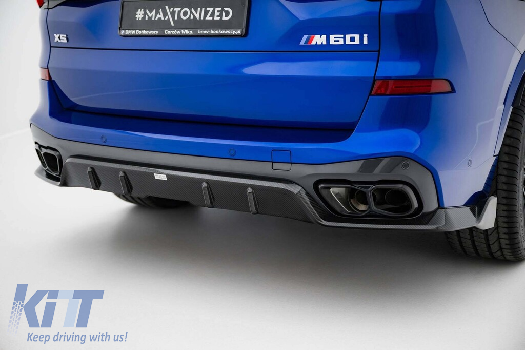 Spoiler din carbon Maxton Design potrivit pentru bara spate a BMW X5 G05 cu pachet M 2018-2023, după 2023 Performance AutoTuning