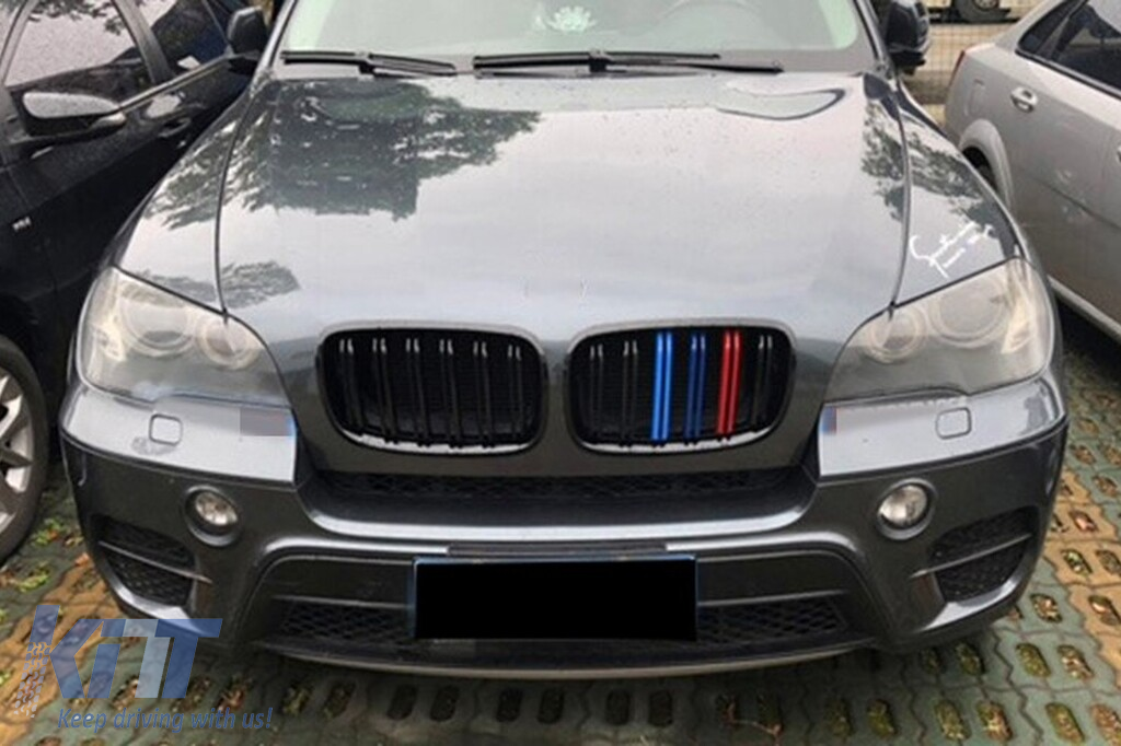 Baterii cu nervuri duble lacuite în negru cu decorare M potrivite pentru BMW X5 E70 2007-2013, X6 E71 2008-2011 Performance AutoTuning