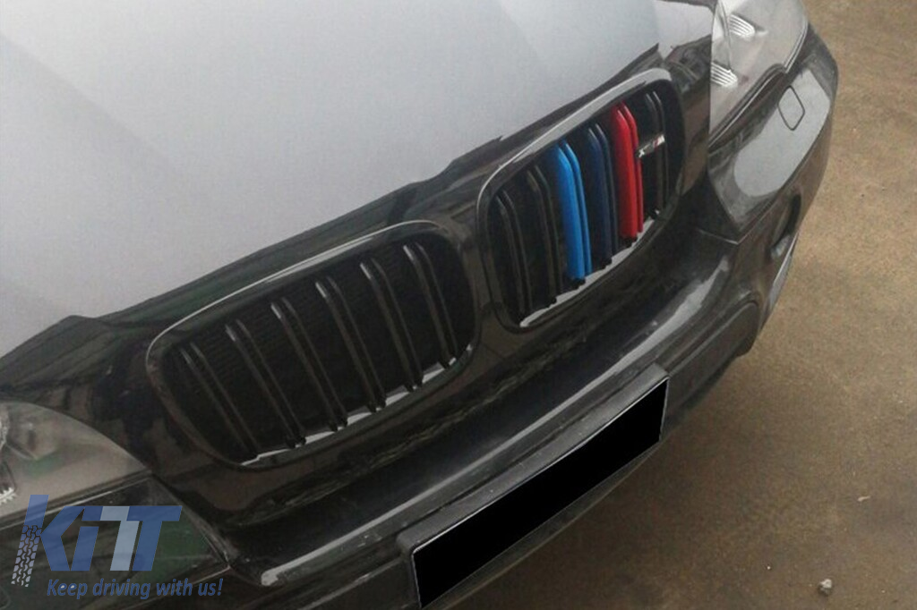 Baterii cu nervuri duble lacuite în negru cu decorare M potrivite pentru BMW X5 E70 2007-2013, X6 E71 2008-2011 Performance AutoTuning