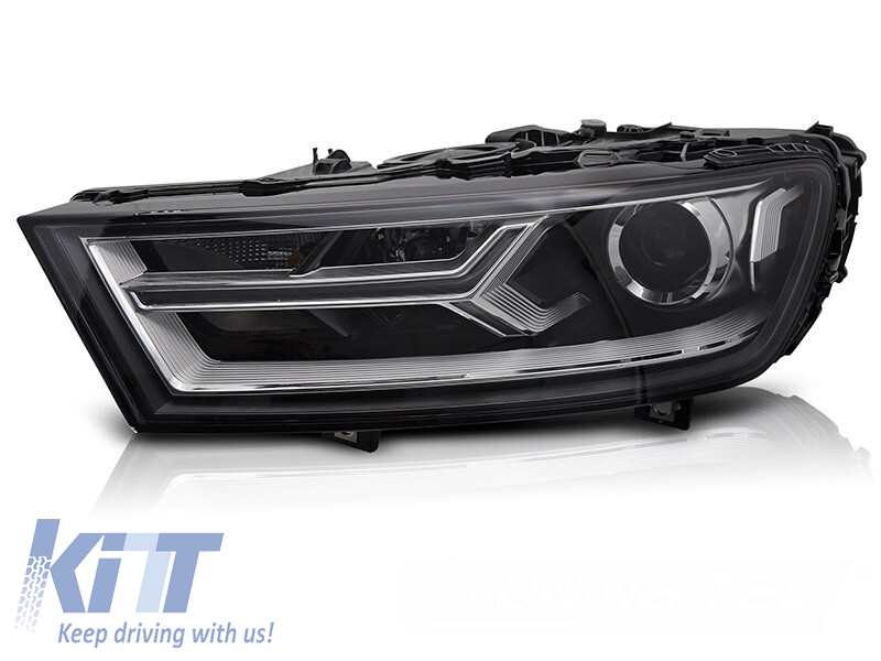 Far stâng cu xenon potrivit pentru Audi Q7 2015-2019 cu bază neagră Performance AutoTuning